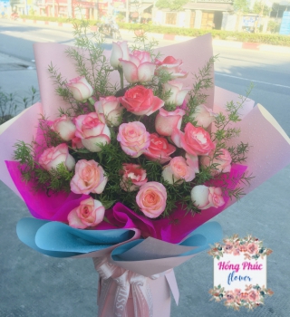 Bó hoa Hồng màu song hỷ vô cùng ngọt ngào dành cho bạn gái, đồng nghiệp nữ ở Bình Dương 