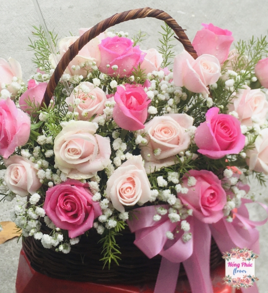 Giỏ hoa ngọt ngào cực sang cực rẻ cực kỳ hiện đại cho ngày phụ nữ 